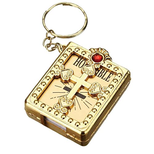 Ayrsjcl 1 Stück Miniatur Echte Bibel Schlüsselanhänger Bibel Keychain Handtasche Anhänger Weihnachten Geschenk Cover Schlüsselanhänger Geschenk von Ayrsjcl