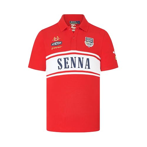 Ayrton Senna Legacy Patchwork-Poloshirt für Herren - Rot - Größe: L von Ayrton Senna