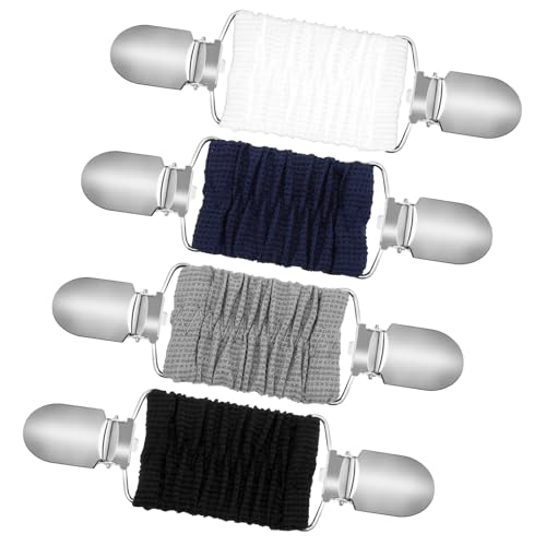 4 Stück Clips für Kleidung Elastischer Sweater Cardigan Clips Einfache Hemd Brosche Clip Taillen Cincher Waist Clip für Schal Pullover Kleider Hemden Kragen(4 Farbe) von Aysatogc