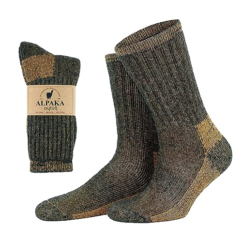 Aytuğ Çorap Damen und Herren Alpaka Socken, Frottee-Socken - 1 Paar - Wintersocken, Warme Haussocken, Thermosocken (DE/NL/SE/PL, Numerisch, 35, 38, Regular, Regular, Grau und Orange) von Aytuğ Çorap