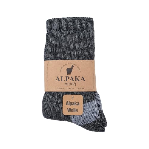 Aytuğ Çorap Damen und Herren Alpaka Socken, Frottee-Socken - 1 Paar - Wintersocken, Warme Haussocken, Thermosocken Socken herren 43 46 Naturfarben und Grau von Aytuğ Çorap