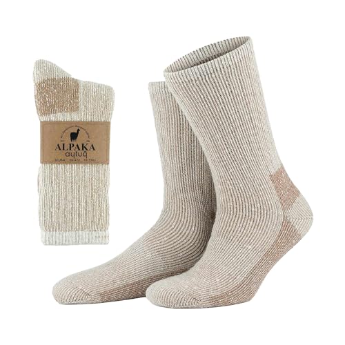 Aytuğ Çorap Herren Alpaka Socken, Frottee-Socken - 1 Paar - Damen Alpaka Socken, Warme Haussocken, Thermosocken 35, 38 Naturfarben und Beige von Aytuğ Çorap