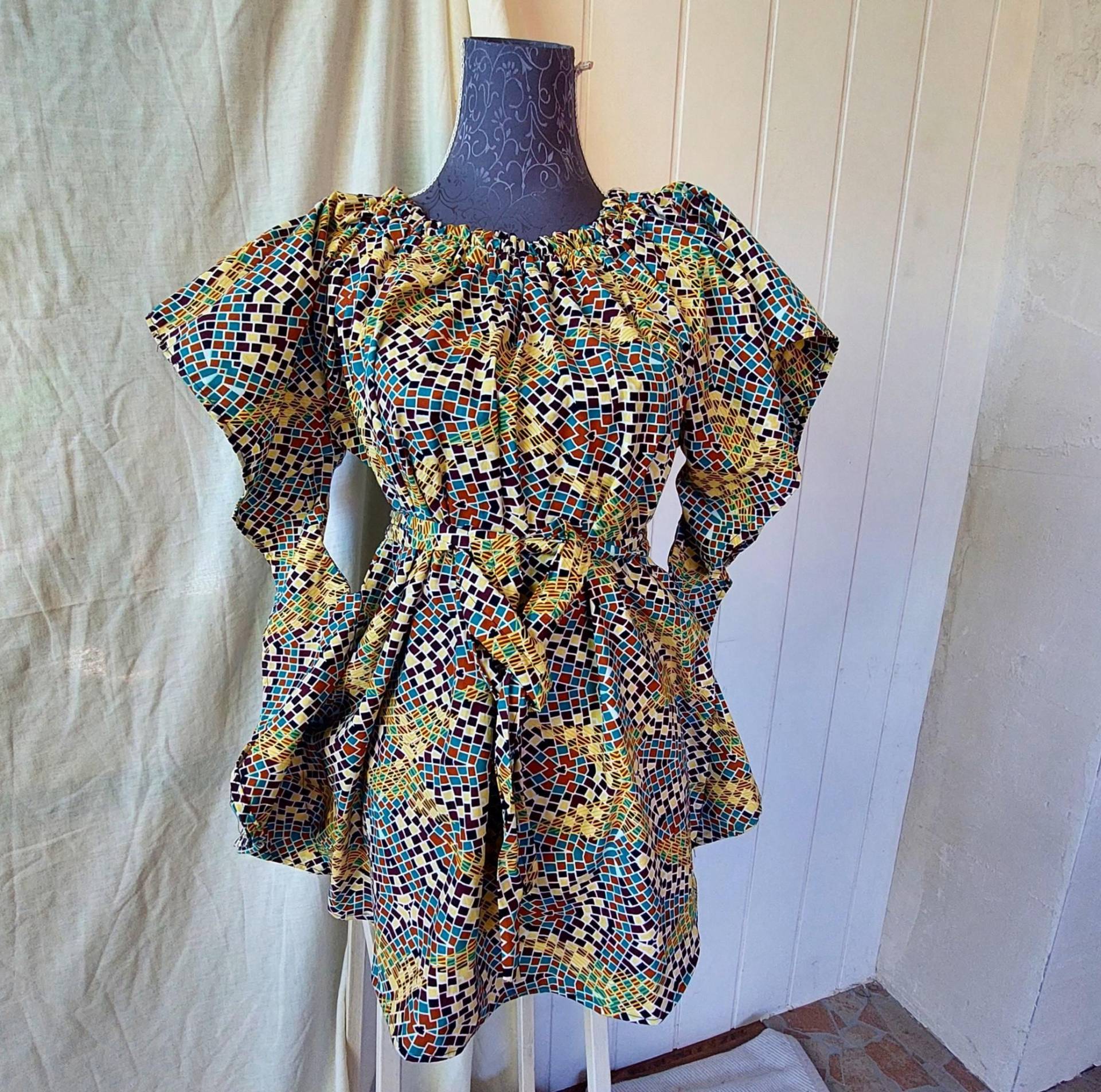 African Print Summer Blouse, Summer Dress, Women Shirt , Wide Blouse.one Size S-M African Print Summer Blouse, Summer Dress, Women Shirt , Wide Blouse.one Size S-M von AyuCrafts
