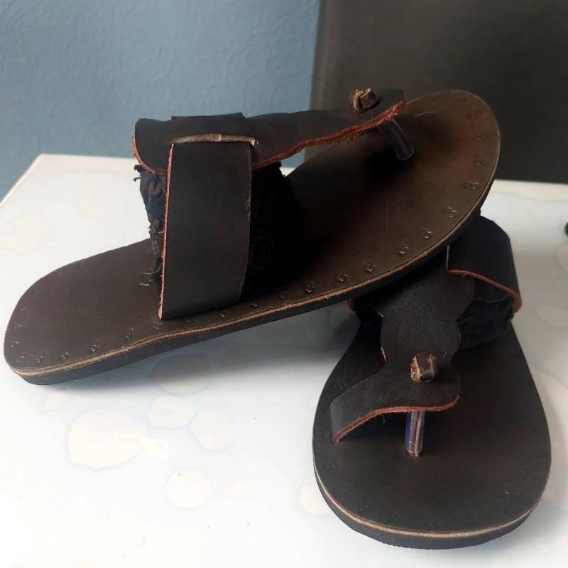 Men Leather Sandals, Men Summer Flipflops , Brown Laether Sandals, Handmade Men Shoes Sandals von AyuCrafts
