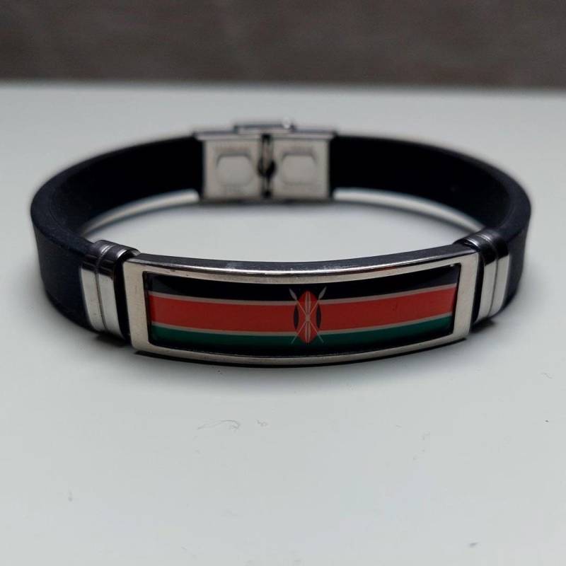 Rubber Wrist Bracelet Gifts Unisex Kenya Flag von AyuCrafts