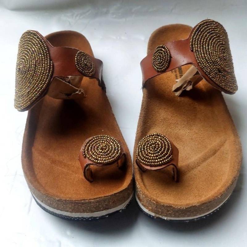 Summer Beaded Massai Sandals/Cork Sole Sandals/Summer Gift For Her /Handmade Women Sandals/Women Ladies Summer Shoes Sandals von AyuCrafts