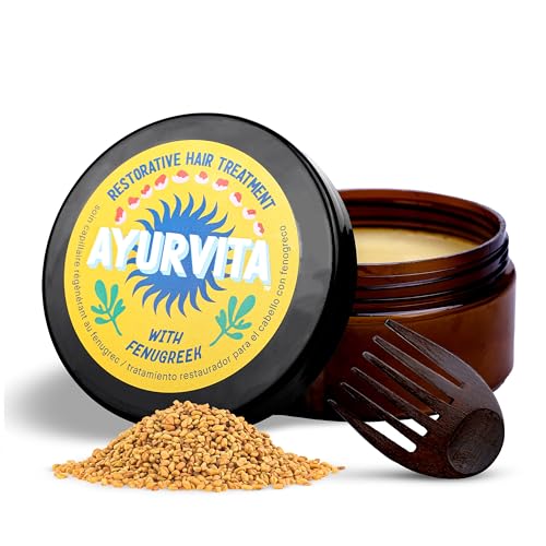 Ayurvita Hair Treatment - Fenugreek Restorative Deep Conditioning - Intensely Nourishing & Moisturizing for Men & Women - Best Hair Growth and Ayurvedic Hair Care Treatment for Damaged Hair - 6.7 oz von AyurVita