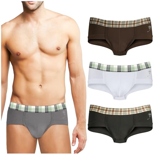 Ayurbio Herren-Slip Unterhose Push-up-Formwäsche. Packung mit 4 Stück. Herrenunterwäsche. Elastischer Bund. Bequeme Passform. Reibungsfrei. Atmungsaktiv. Frei von giftigen Substanzen. von Ayurbio