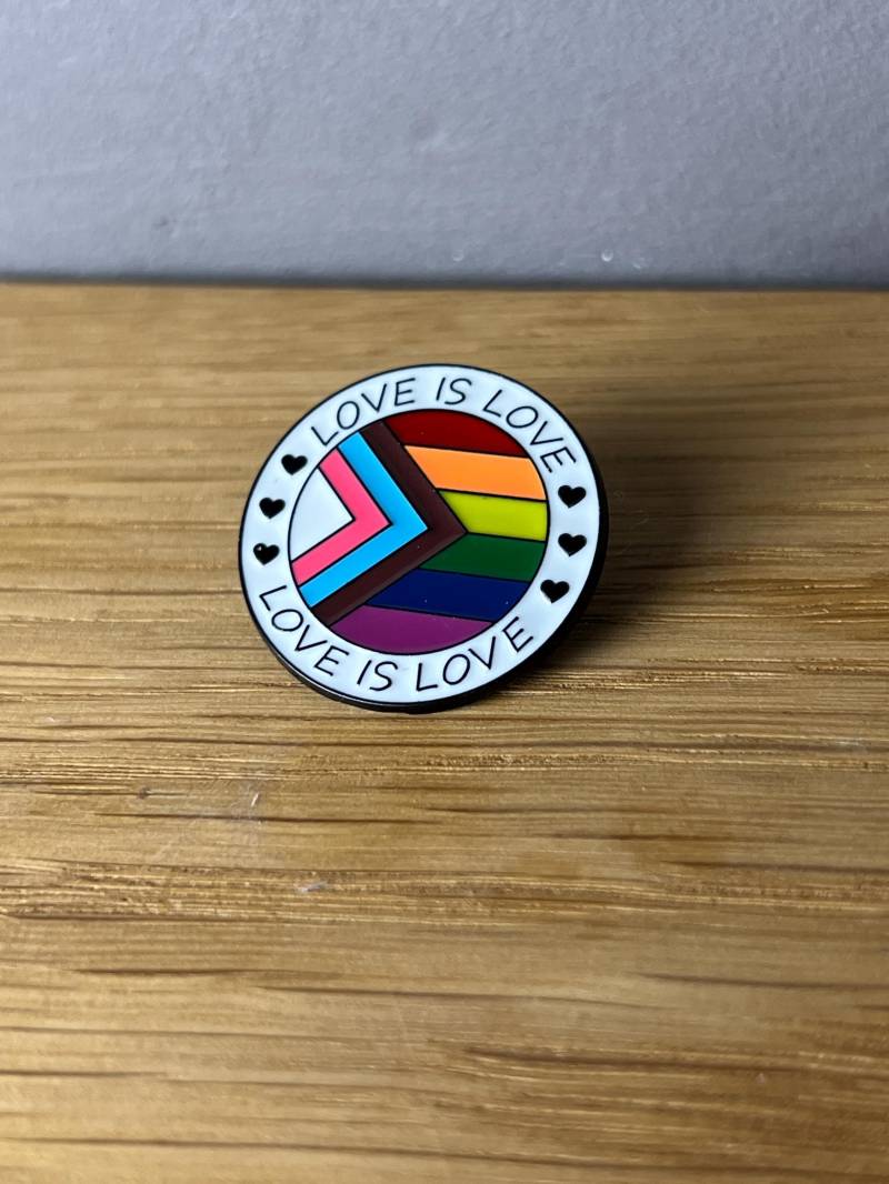 Love Is Love Emaille Pin Button Anstecker Rainbow Flag Regenbogen Queer, Lgbtq Pride Equality, Nonbinary, Trans, Feminist, Csd, Ally Enby von AyurvetDesign