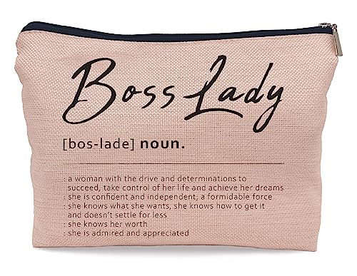 Ayxvt Boss Lady Definition Pink Kosmetiktasche Dekorative Damen Make-up-Tasche Reißverschluss Beutel Reise Toilettenartikel, Beste Boss Lady Geschenke, Wertschätzungsgeschenke für Boss Frauen von Ayxvt