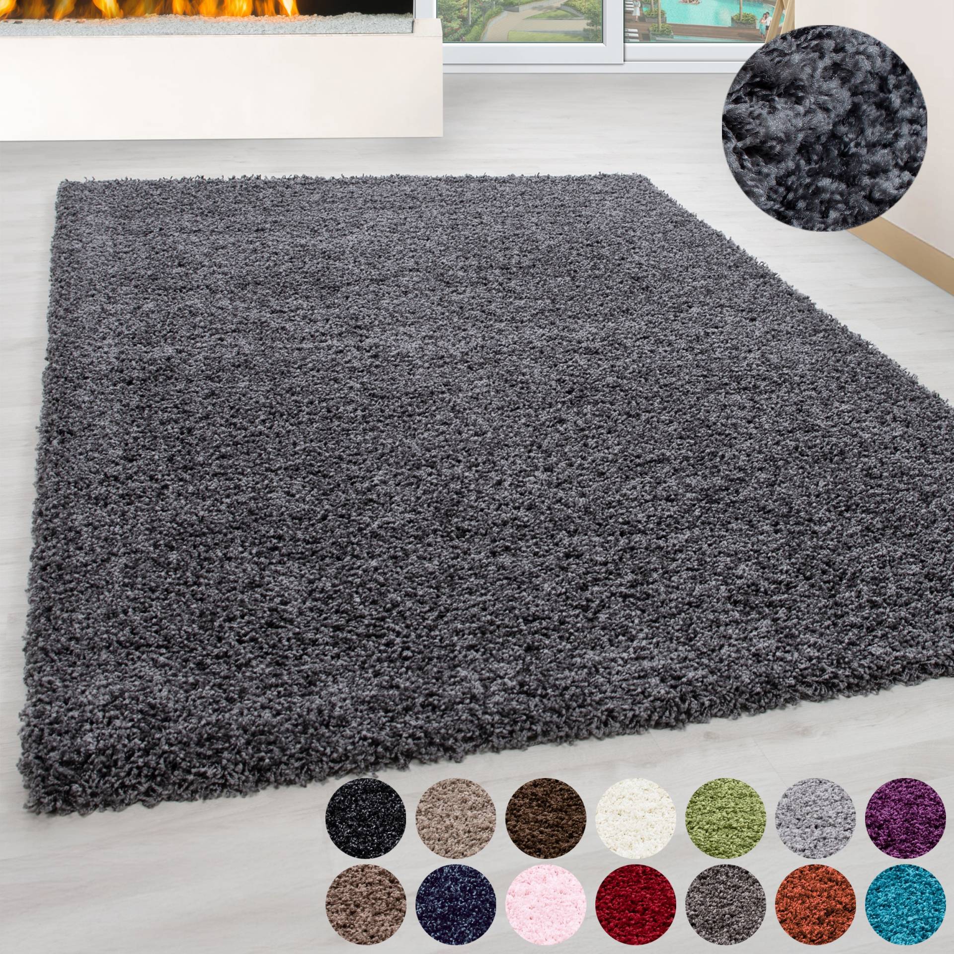 Ayyildiz Teppiche Hochflor-Teppich "Life Shaggy 1500" rechteckig 30 mm Höhe Langflor, uni, große Farbauswahl, robust, auch als Läufer und in rund von Ayyildiz Teppiche