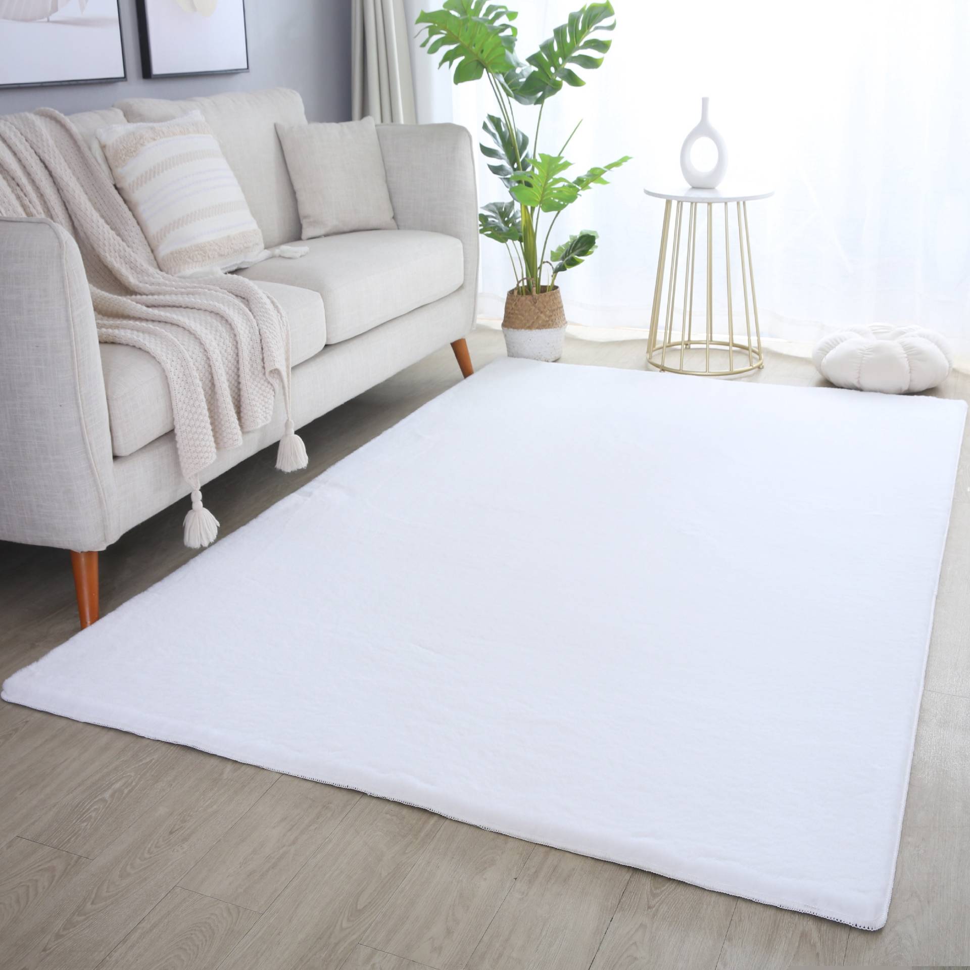 Ayyildiz Teppiche Hochflor-Teppich "POUFFY 5100" rechteckig 20 mm Höhe Läufer, weicher glatter Softflor, Kaninchen Fell Haptik, waschbar von Ayyildiz Teppiche