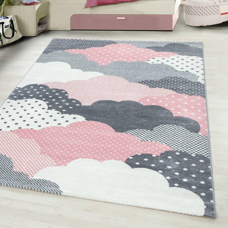 Ayyildiz Teppiche Kinderteppich "Bambi 820" rechteckig 11 mm Höhe auch in rund, Wolken Motiv, Kurzflor von Ayyildiz Teppiche