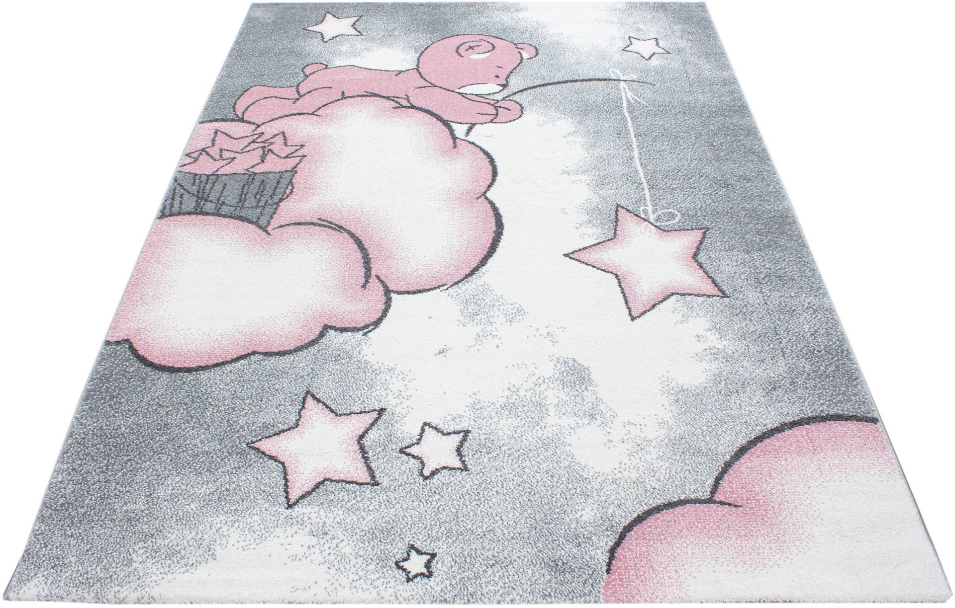 Ayyildiz Teppiche Kinderteppich "Kids 580", rechteckig, Teddybär, Sterne Design, Kurzflor von Ayyildiz Teppiche