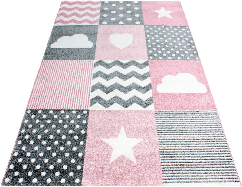 Ayyildiz Teppiche Kinderteppich "Kids 620" rechteckig 12 mm Höhe auch in rund, Kurzflor, Sterne Wolken von Ayyildiz Teppiche