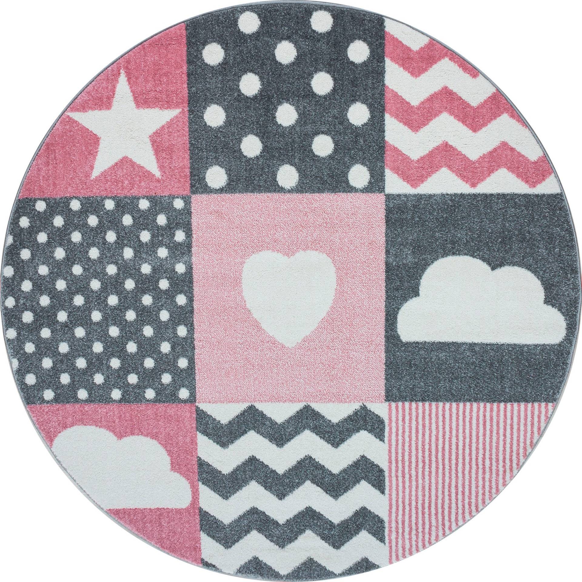 Ayyildiz Teppiche Kinderteppich "Kids 620" rund 12 mm Höhe auch rechteckig, Kurzflor, Sterne Wolken von Ayyildiz Teppiche