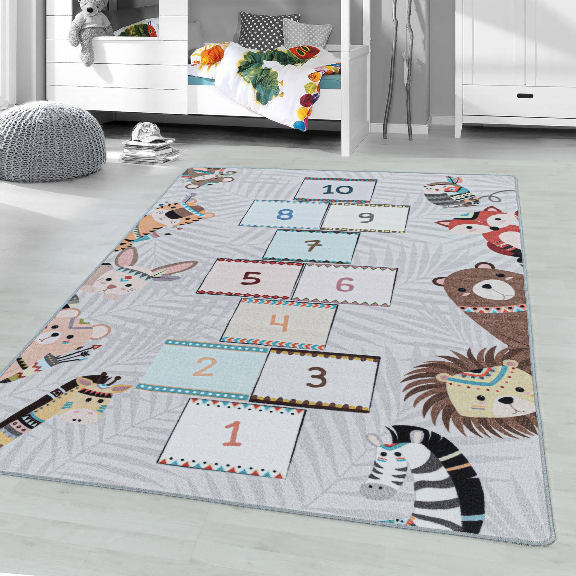 Ayyildiz Teppiche Kinderteppich "PLAY 2903" rechteckig 6 mm Höhe robuster Kurzflor, Spiel Teppich, Kinderzimmer von Ayyildiz Teppiche