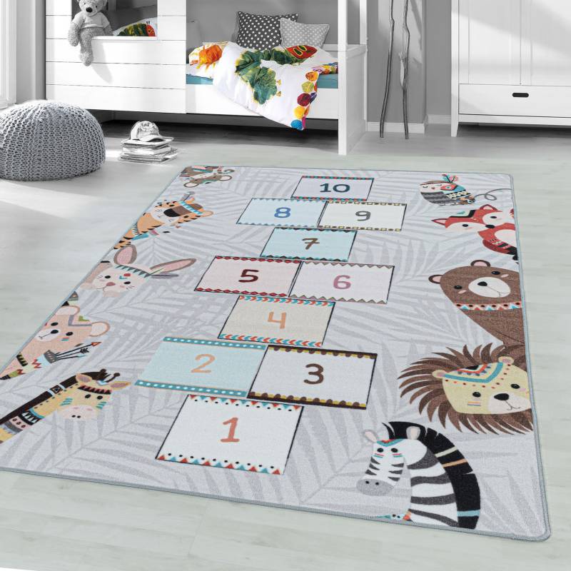 Ayyildiz Teppiche Kinderteppich "PLAY 2903" rechteckig 6 mm Höhe robuster Kurzflor, Spiel Teppich, Kinderzimmer von Ayyildiz Teppiche