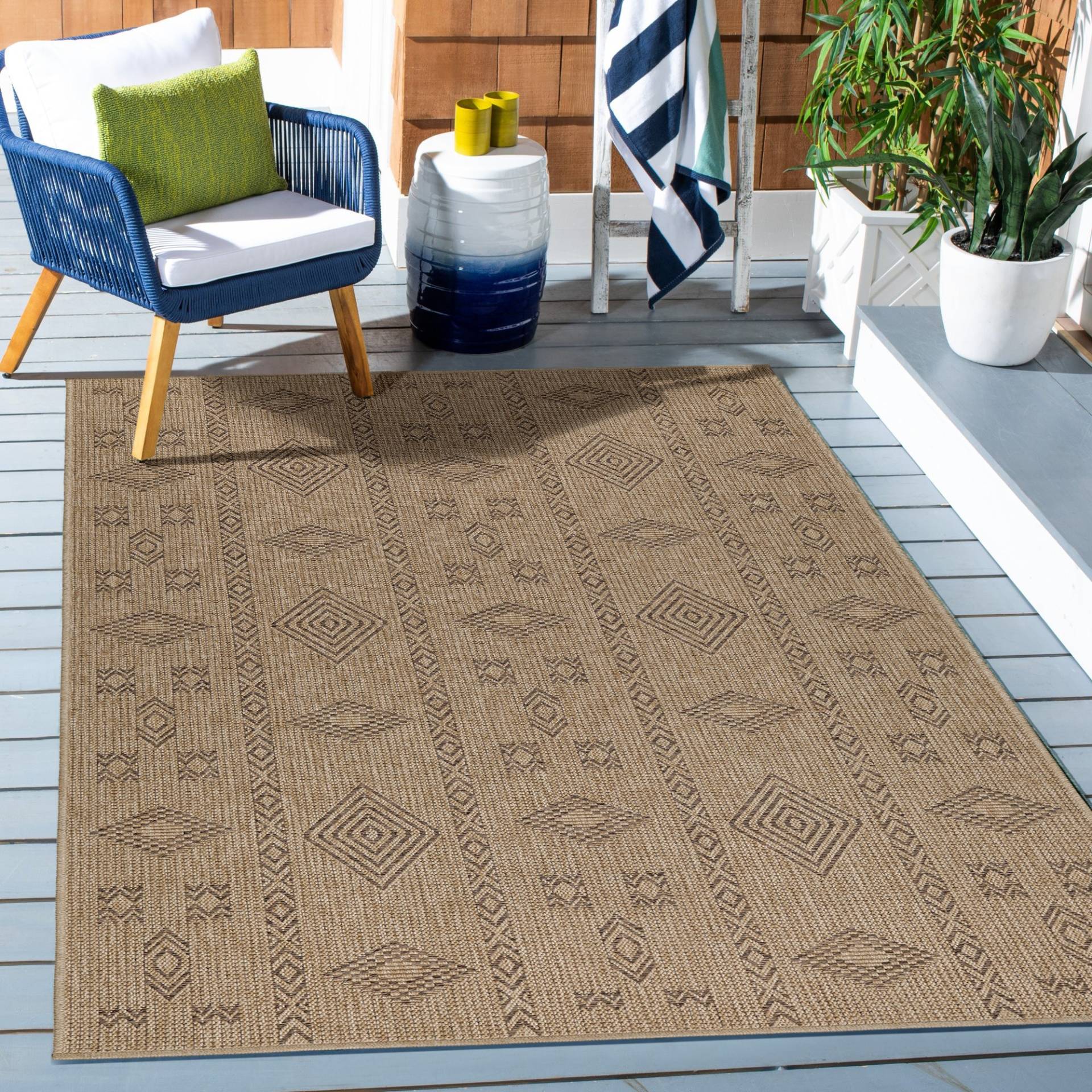 Ayyildiz Teppiche Outdoorteppich "DHAKA 8711" rechteckig 5 mm Höhe Läufer / Pflegeleicht / Strapazierfähig / In- und Outdoor geeignet von Ayyildiz Teppiche