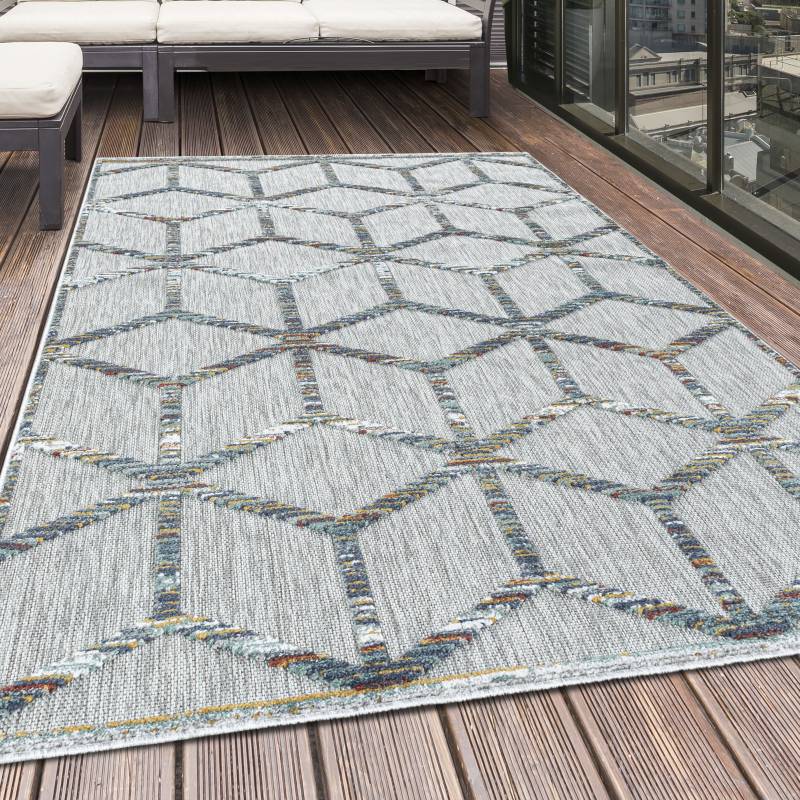 Ayyildiz Teppiche Teppich "BAHAMA 5151" rechteckig 8 mm Höhe Läufer, Flachflor mit Hoch-Tief-Struktur, In-und Outdoor geeignet von Ayyildiz Teppiche