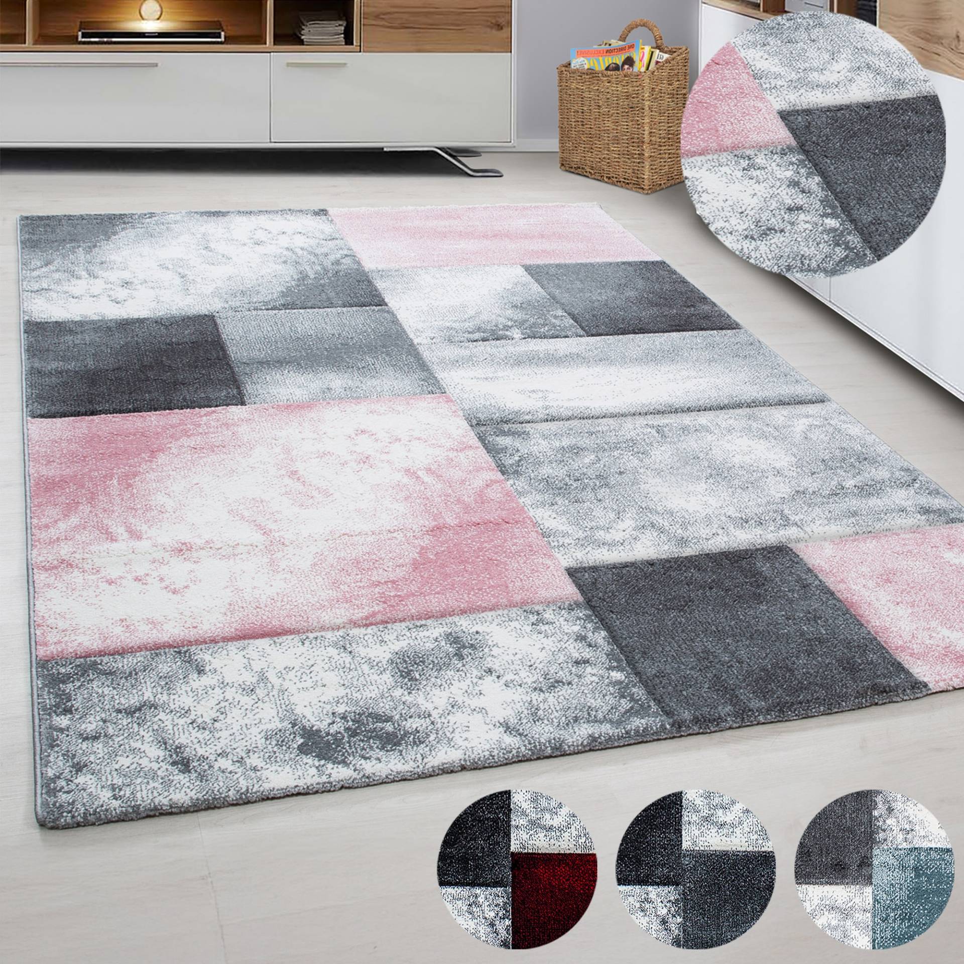 Ayyildiz Teppiche Teppich "Hawaii 1710" rechteckig 13 mm Höhe Läufer, handgearbeiteter Konturenschnitt, Kurzflor, Wohnzimmer von Ayyildiz Teppiche