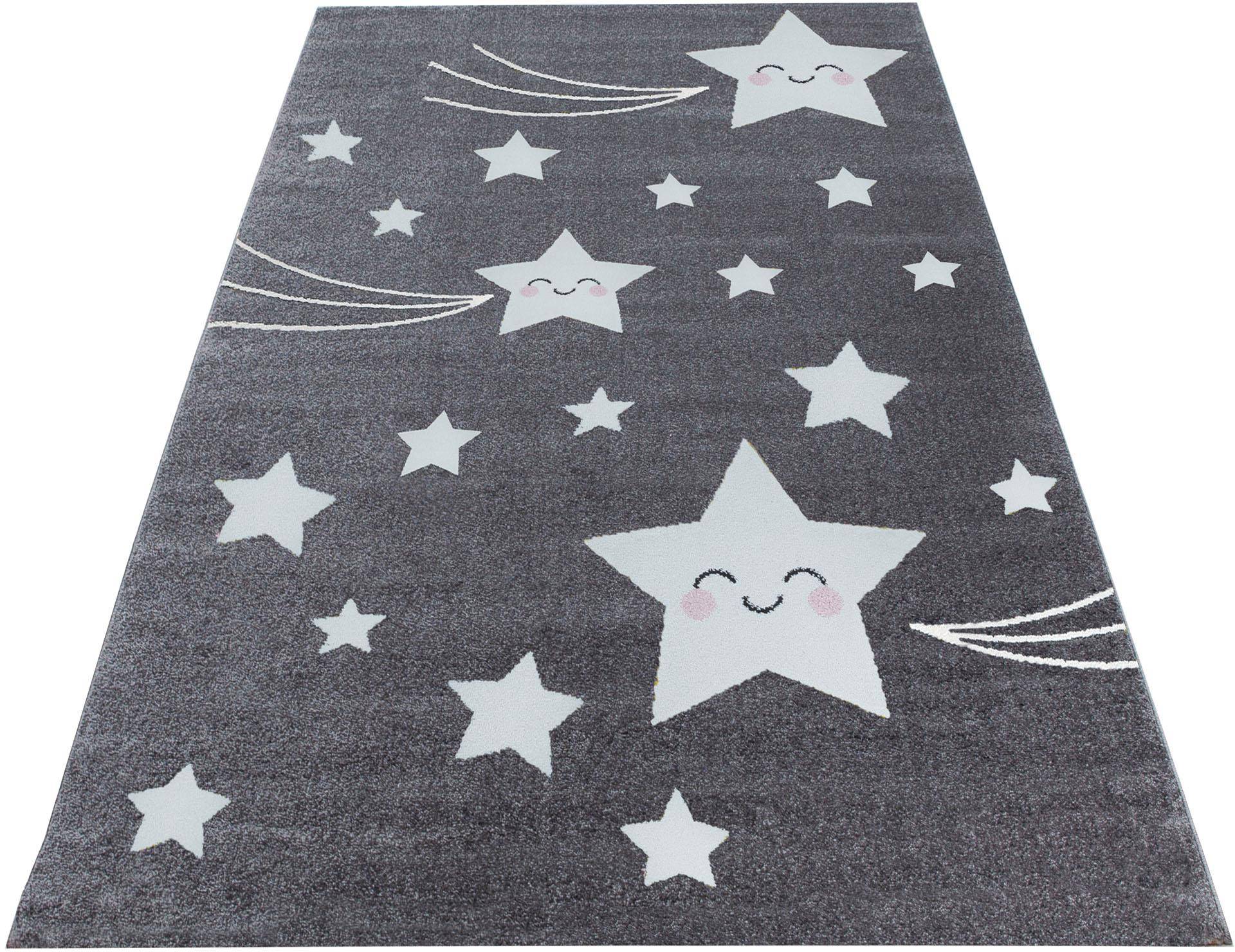Ayyildiz Teppiche Kinderteppich "Kids 610", rechteckig, 12 mm Höhe, Motiv Sterne, Kurzflor von Ayyildiz Teppiche