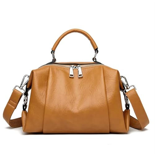 Ayztantine Umhängetaschen Leder Damen Tasche Mode Plissee Schulter Umhängetasche Große Kapazität Pendler Weibliche Handtasche Messenger Damen Umhängetasche(Yellow) von Ayztantine