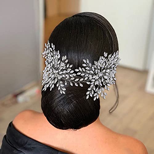 Azaleas Hochzeit Haarkamm Braut Stirnband Strass Hochzeit Kopfschmuck Brautjungfer Kristall Haarschmuck (Silber) von Azaleas