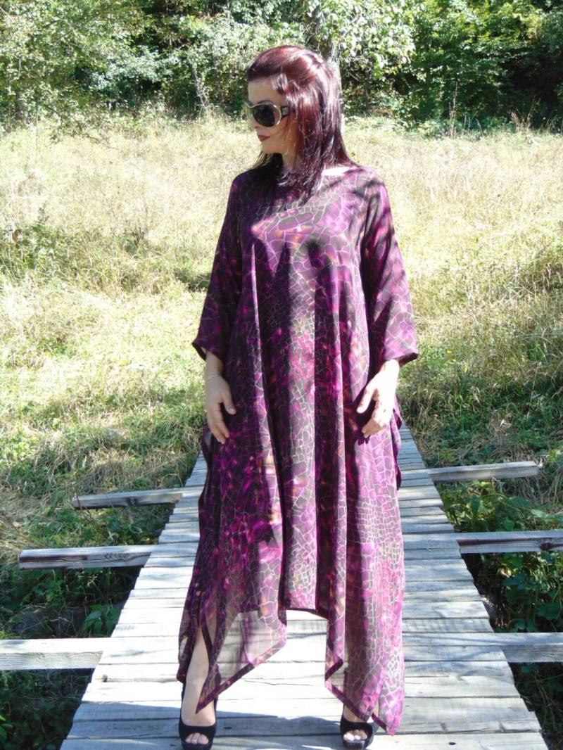 Abaya/Lila Maxikleid Sommerkaftan Langes Kleid Seidenkaftan Plus Size Kaftan Robe Alle Größen Erhältlich von AzaliaCult