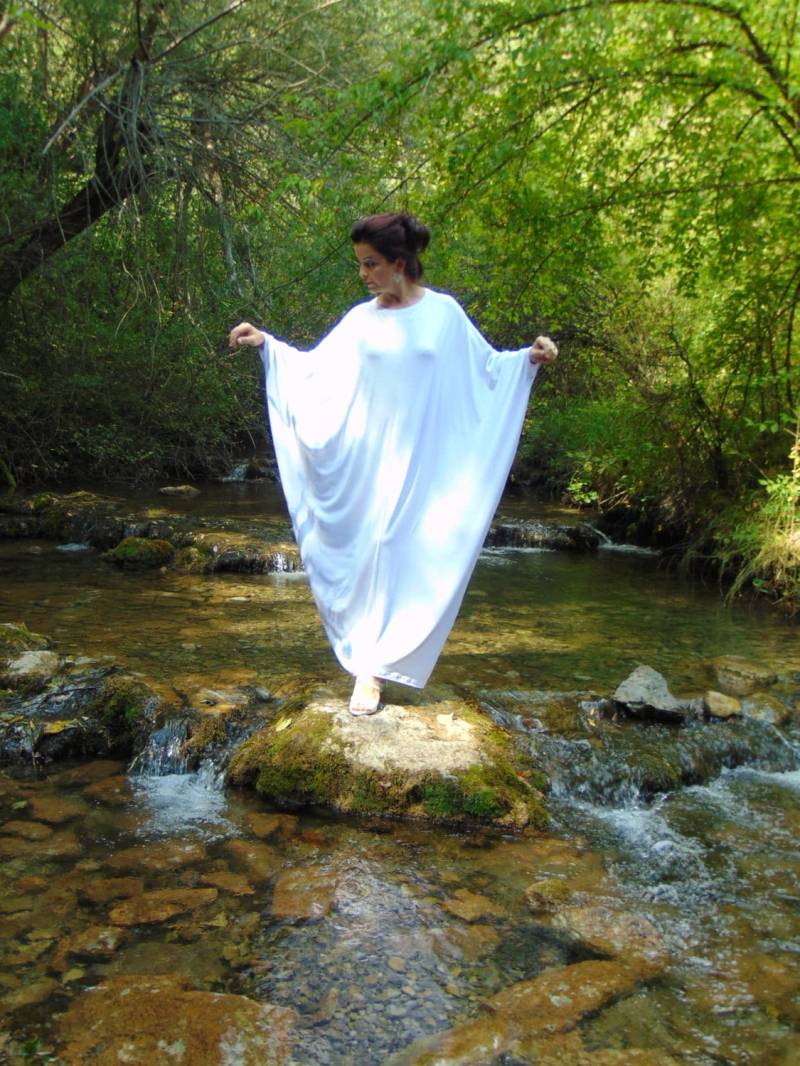 Angel Dress/Weißes Abaya Kleid/Plus Size Kaftan Kleid/Weißer Kaftan/Weißes Maxi Kleid/Oversize Kleid/Party Weißes Kleid/ Us Uk Eu von AzaliaCult