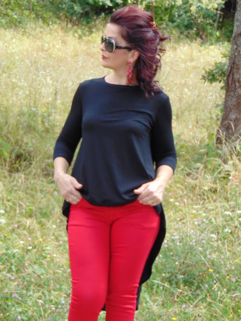 Schwarze Tunika/Lose Tunika Top/Elegante Tunika/Plus Size Top/Party Top/Maxi Größe Top/Schwarz Drope Top/Oversize Top von AzaliaCult