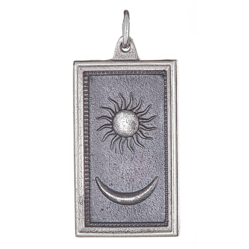 Sonne Mond Anhänger | Sterling Silver - Antiqued von Azamel