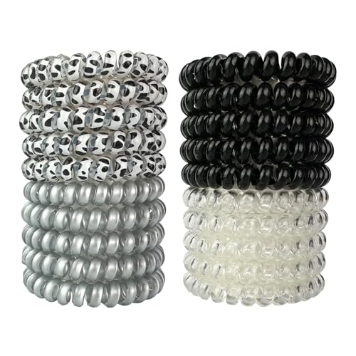 20 Stück Haargummis Spirale Haargummis für dickes und dünnes Haar ohne Falten für Pferdeschwanz für Frauen und Kinder (klassische Mischung) von Azanirso
