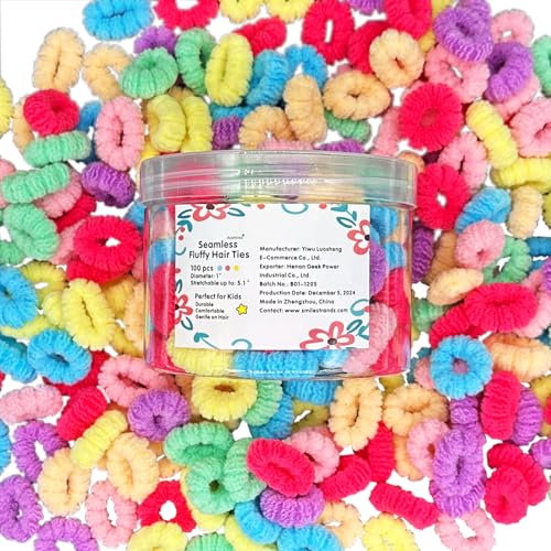 Nahtlose, flauschige Haargummis für Kinder, 100 Stück, nahtlose Baumwoll-Kleinkind-Haargummis, weiche Haargummis für kleine Mädchen und Kinder, kleine bunte Haargummis, Pferdeschwanz-Halter Nahtlose, flauschige Haargummis für Kinder, 100 Stück, nahtlose Baumwoll-Kleinkind-Haargummis, weiche Haargummis für kleine Mädchen und Kinder, kleine bunte Haargummis, Pferdeschwanz-Halter von Azanirso
