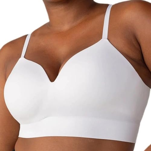 Roseonsix Daily Essential BH, rosensix Damen Komfort-Bustier – Nahtloser Soft-BH ohne Bügel mit starkem Halt, atmungsaktiv & bequem für Alltag, Sport & Freizeit (Weiß,M) von Azarton