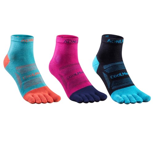 Azarxis Zehensocken Herren Damen, Fünf Finger Socken, Atmungsaktiv Sportsocken Laufsock für Laufen Running Fitness 2/3 Paar von Azarxis