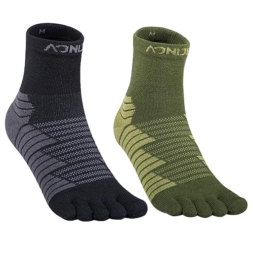 Azarxis Zehensocken Herren Damen, Fünf Finger Socken, Atmungsaktiv Sportsocken Laufsock für Laufen Running Fitness 2/3 Paar von Azarxis