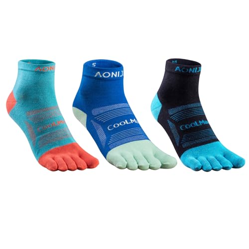 Azarxis Zehensocken Herren Damen, Fünf Finger Socken, Atmungsaktiv Sportsocken Laufsock für Laufen Running Fitness 2/3 Paar von Azarxis