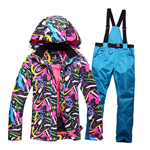 Azastar Verdicken Warme Damen Skianzug Wasserdicht Winddicht Skifahren und Snowboarden Jacke Hosen Set Warmer Schneeanzug von Azastar