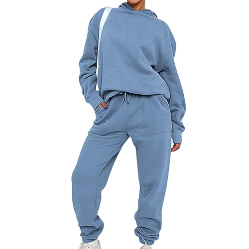 Azazaza Damen Zweiteiler Trainingsanzug Set Hoodie Kapuzenpullover & Jogginghose Freizeitanzug Tracksuit Sportanzug Outfit von Azazaza