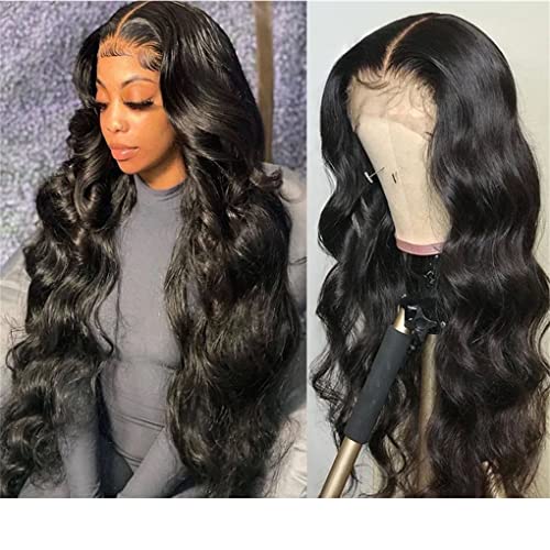 13X4 Transparente Spitze Frontal Perücke Brasilianische Körperwelle Lace Front Perücke Echthaar Lace Frontal Closure Perücken Für Damen 13X4 Frontal Wig 8 Inch 180Density von Azedssw