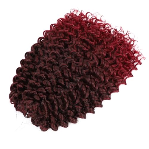 22 Zoll Lockiges Häkelhaar Synthetische Twist Braid Flechten Haarverlängerungen Ombre Blonde Für Damen T1Burgundy 14Inch 35cm#1Pcs/Lot von Azedssw