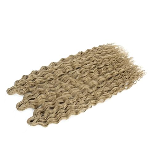 Damen Lockiges Wasser Welle Twist Häkeln Haar Synthetische Geflecht Ombre Tiefe Welle Flechten Haarverlängerung #24 22Inch 55cm#3Pcs/Lot von Azedssw