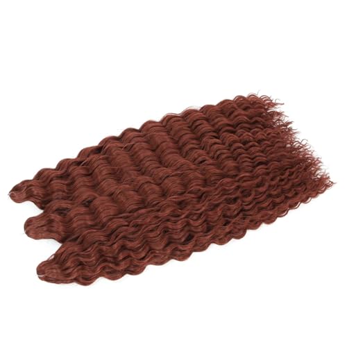 Damen Lockiges Wasser Welle Twist Häkeln Haar Synthetische Geflecht Ombre Tiefe Welle Flechten Haarverlängerung 360 22Inch 55cm#4Pcs/Lot von Azedssw