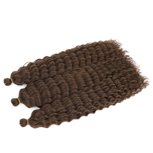 Damen Lockiges Wasser Welle Twist Häkeln Haar Synthetische Geflecht Ombre Tiefe Welle Flechten Haarverlängerung 9 22Inch 55cm#5Pcs/Lot von Azedssw