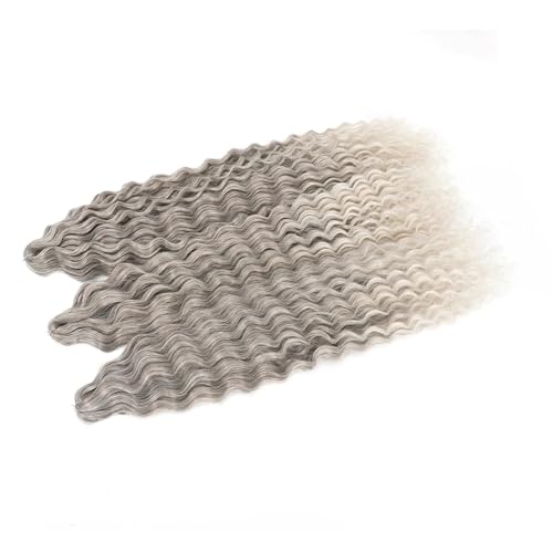 Damen Lockiges Wasser Welle Twist Häkeln Haar Synthetische Geflecht Ombre Tiefe Welle Flechten Haarverlängerung A3 30Inch 75cm#4Pcs/Lot von Azedssw