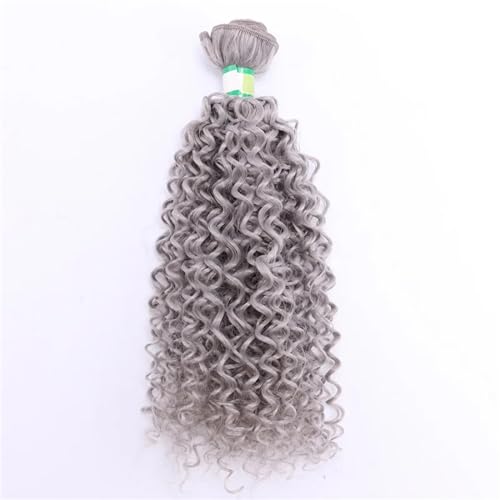 Damen Verworrene Lockige Haar Bundles 16 18 20 Zoll 1 Stück Ombre Synthetische Haar Extensions Zwei Ton Faser Haar Weben grey9 18 Inch von Azedssw