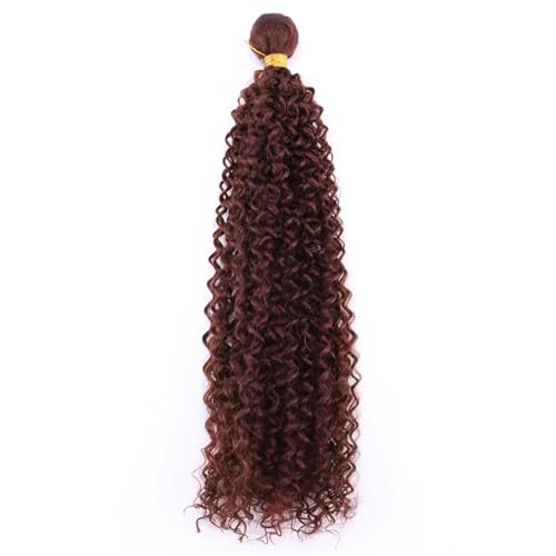 Damen Verworrene Lockige Haarbündel Braun Goldene Farbe Hochtemperatur Kunsthaarverlängerungen #33 30inch 1piece von Azedssw