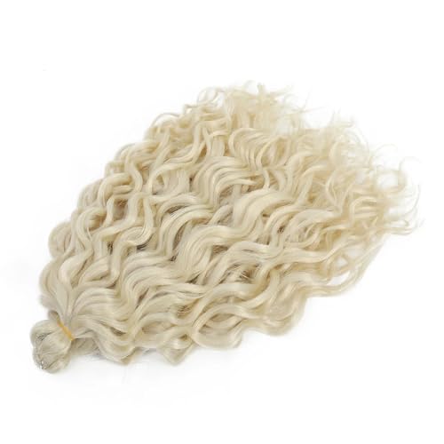 Damen Welle Flechten Haarverlängerungen Häkeln Zöpfe Kunsthaar Ombre Lockiges Blondes Wasserwellengeflecht #613 24Inch#4Pcs/Lot von Azedssw