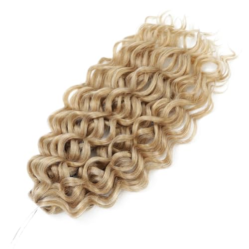 Damen Welle Flechten Haarverlängerungen Häkeln Zöpfe Kunsthaar Ombre Lockiges Blondes Wasserwellengeflecht M60 613 27 144 18Inch#7Pcs/Lot von Azedssw